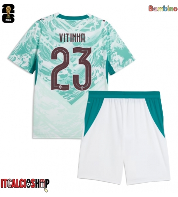 Portogallo Vitinha #23 Seconda Maglia Bambino Mondiali 2026 Manica Corta (+ Pantaloni corti)
